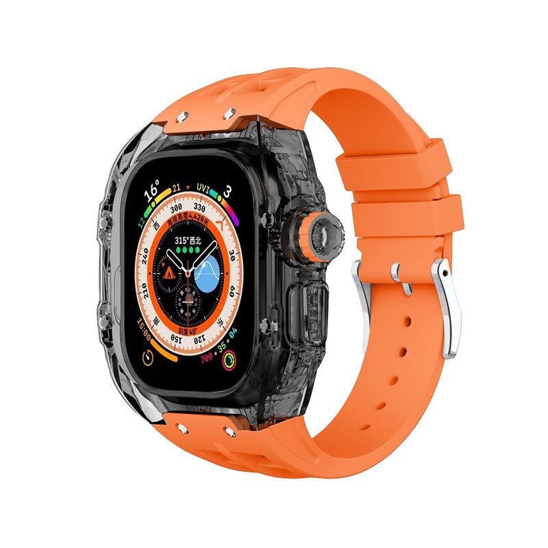 Clear Black Case+Orange Band