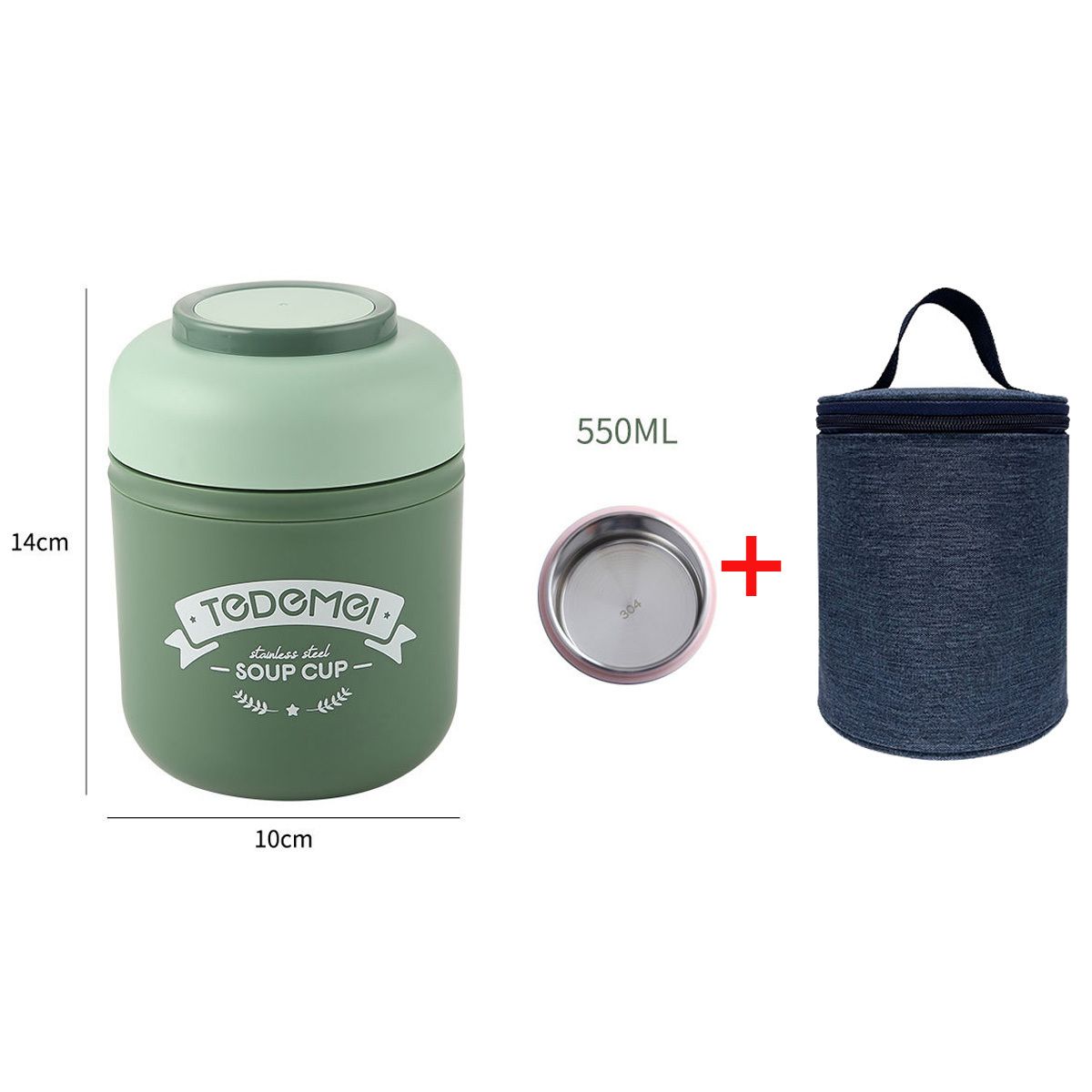 550 ml verdi con borsa