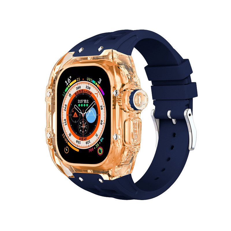 Clear Orange Case+Midnight Blue Band