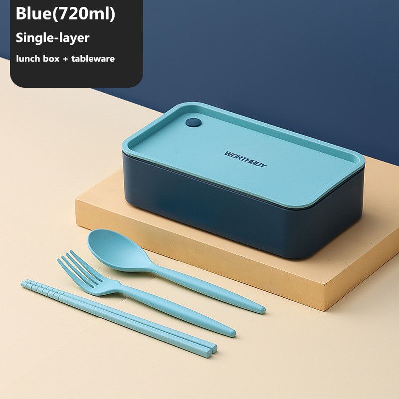 Azul com utensílios de mesa