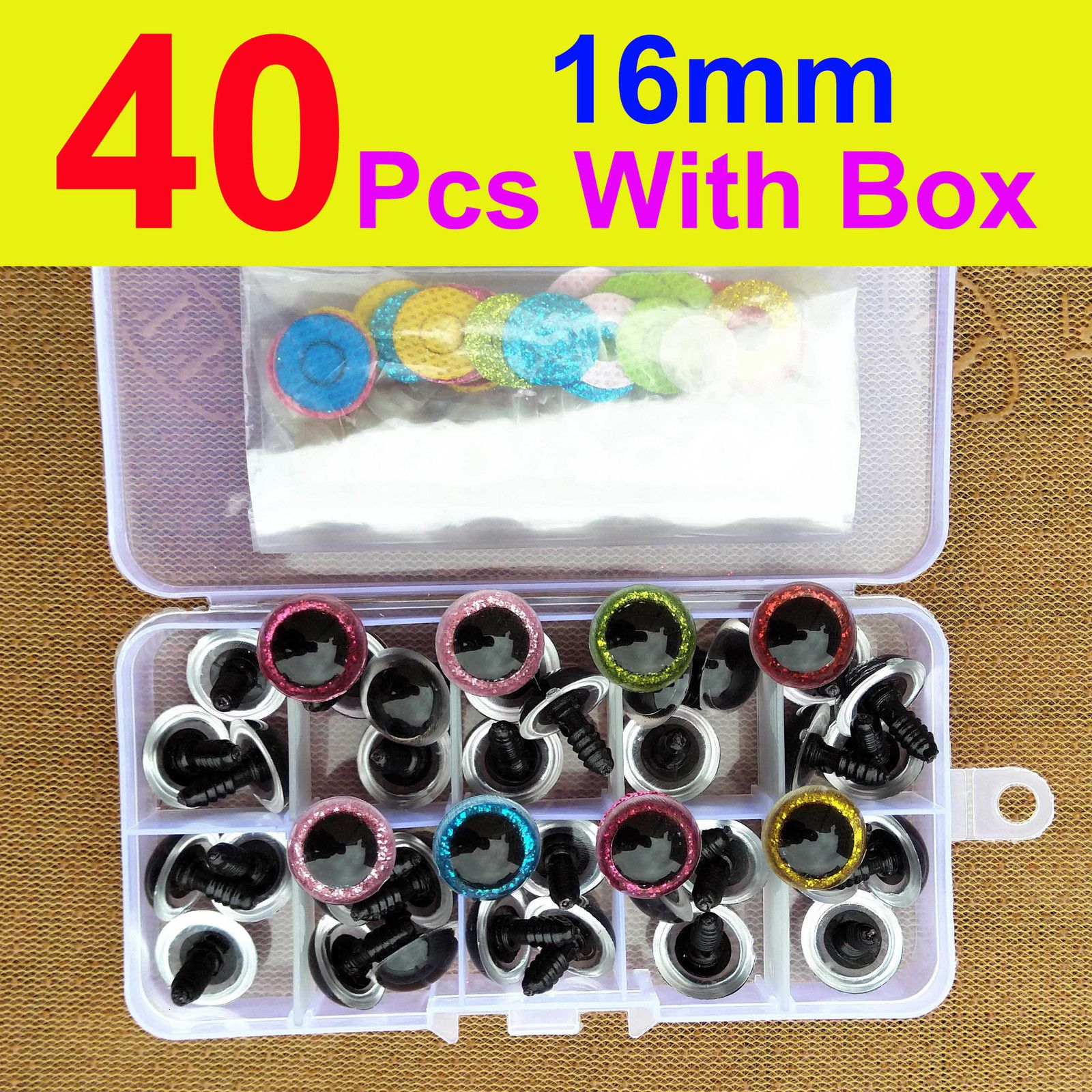 40 Pcs 16mm Colorful-One Size