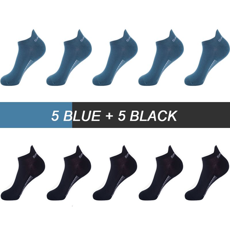 5 zwart 5 blauw