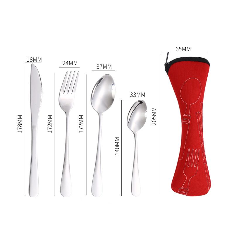 Red 4Pc Dinner Set