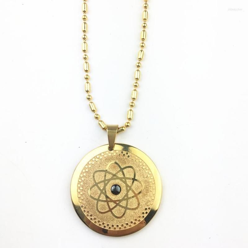 Pendant Necklaces Men Women Golden Quantum Scarlar Energy With 7 Healthy Stones And Negative Ions For EMF Protection_voghion.com
