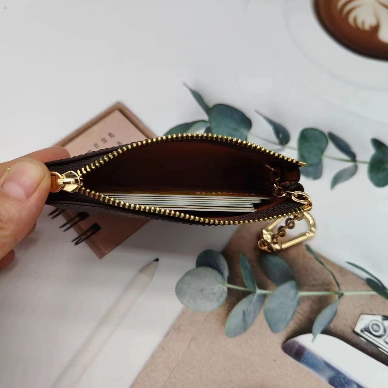 Credit card shop holder key ring