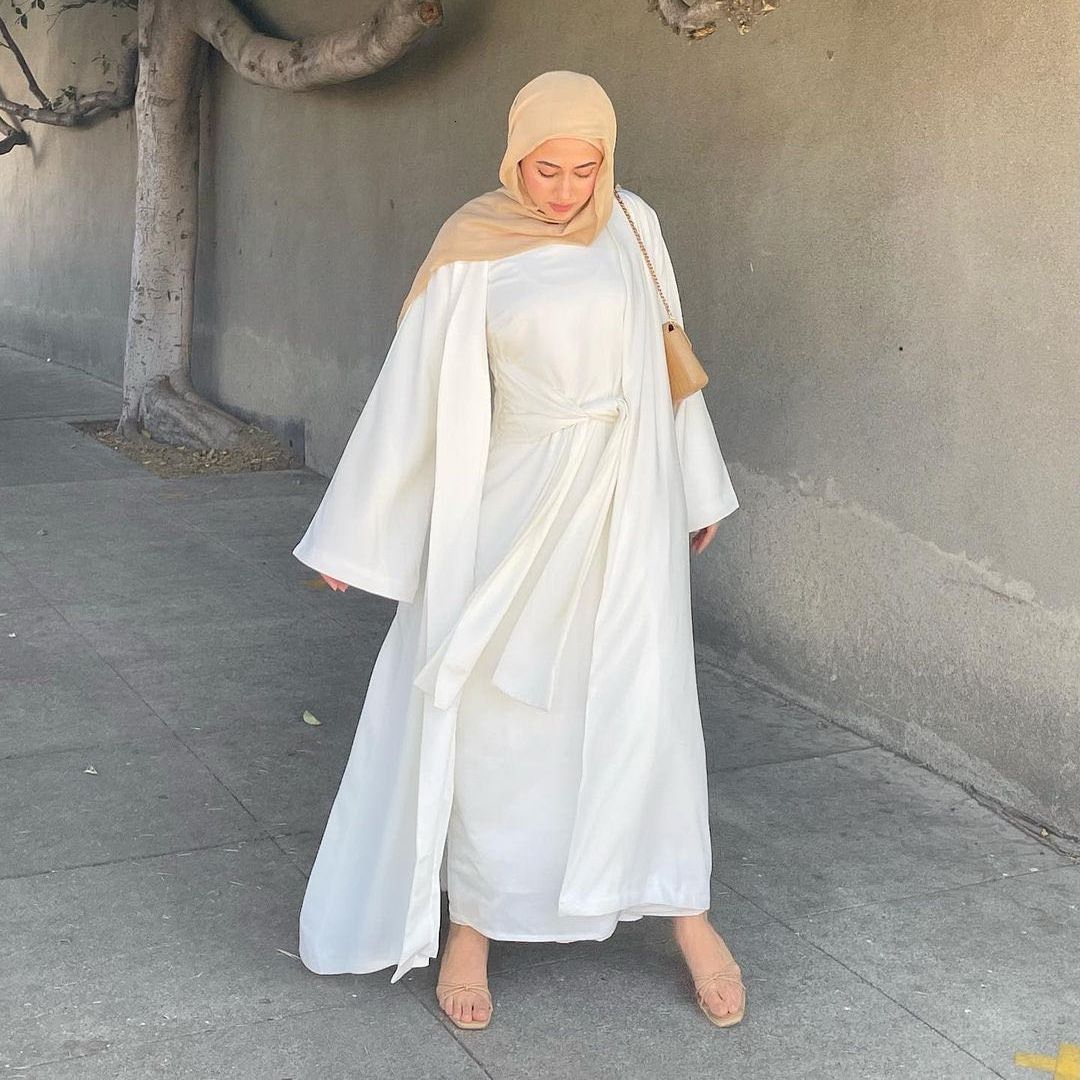Biały zestaw no hijab-l