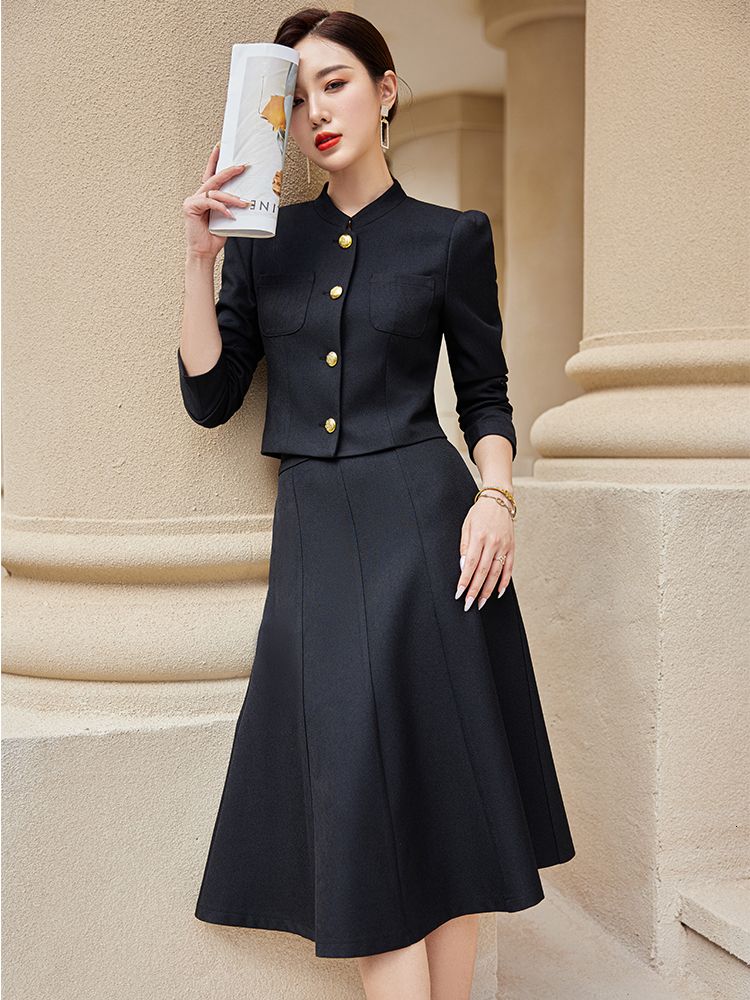 black skirt suit