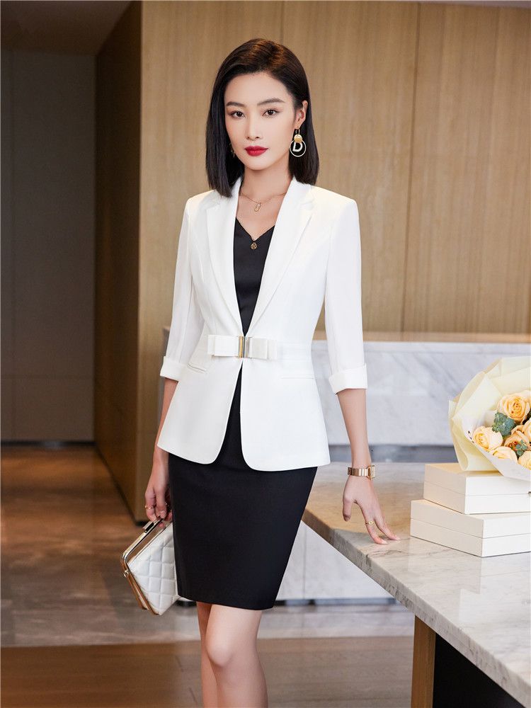 white skirt suit