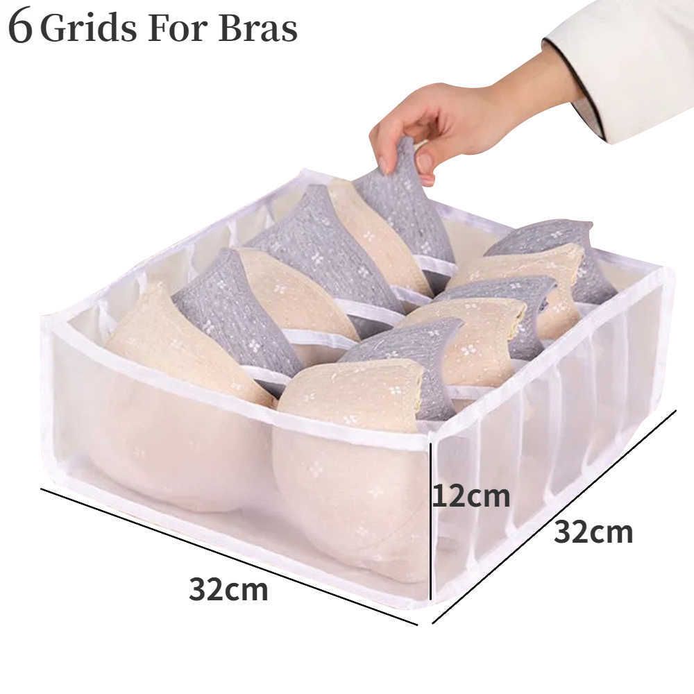 White 6 Grids-bra