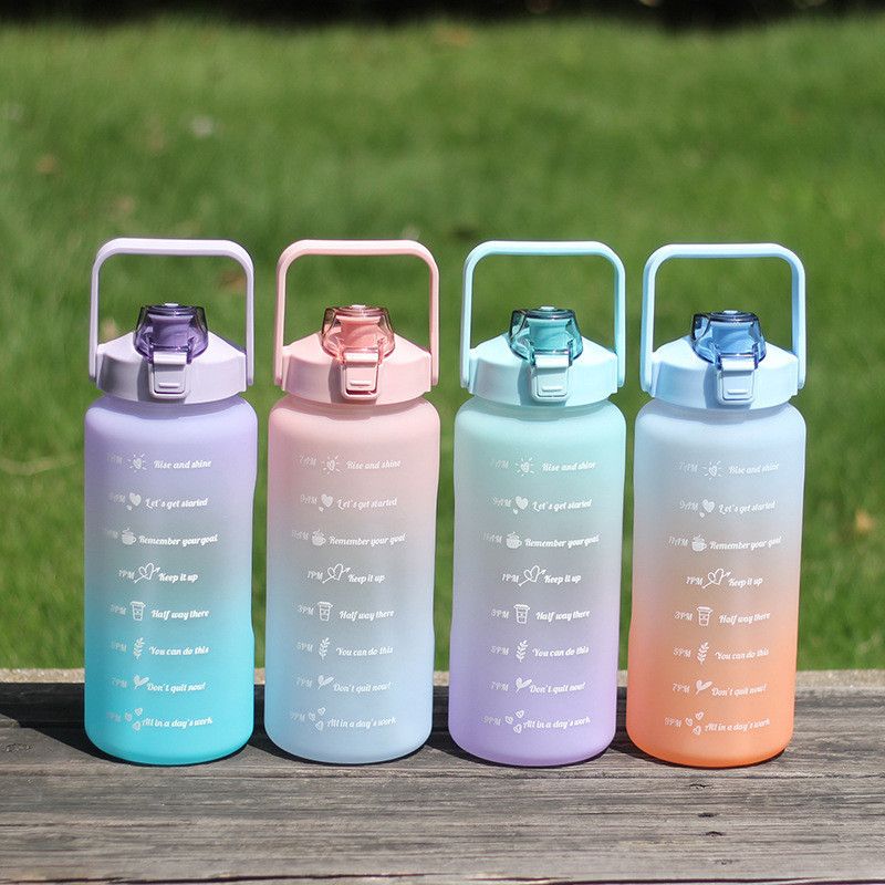 Motivational Water Bottle For Girls 2L Capacity With Time Marker, Straw,  And Portable Design Perfect For Sports, Gym, And More By Botella De Agua.  From Ning09, $10.28