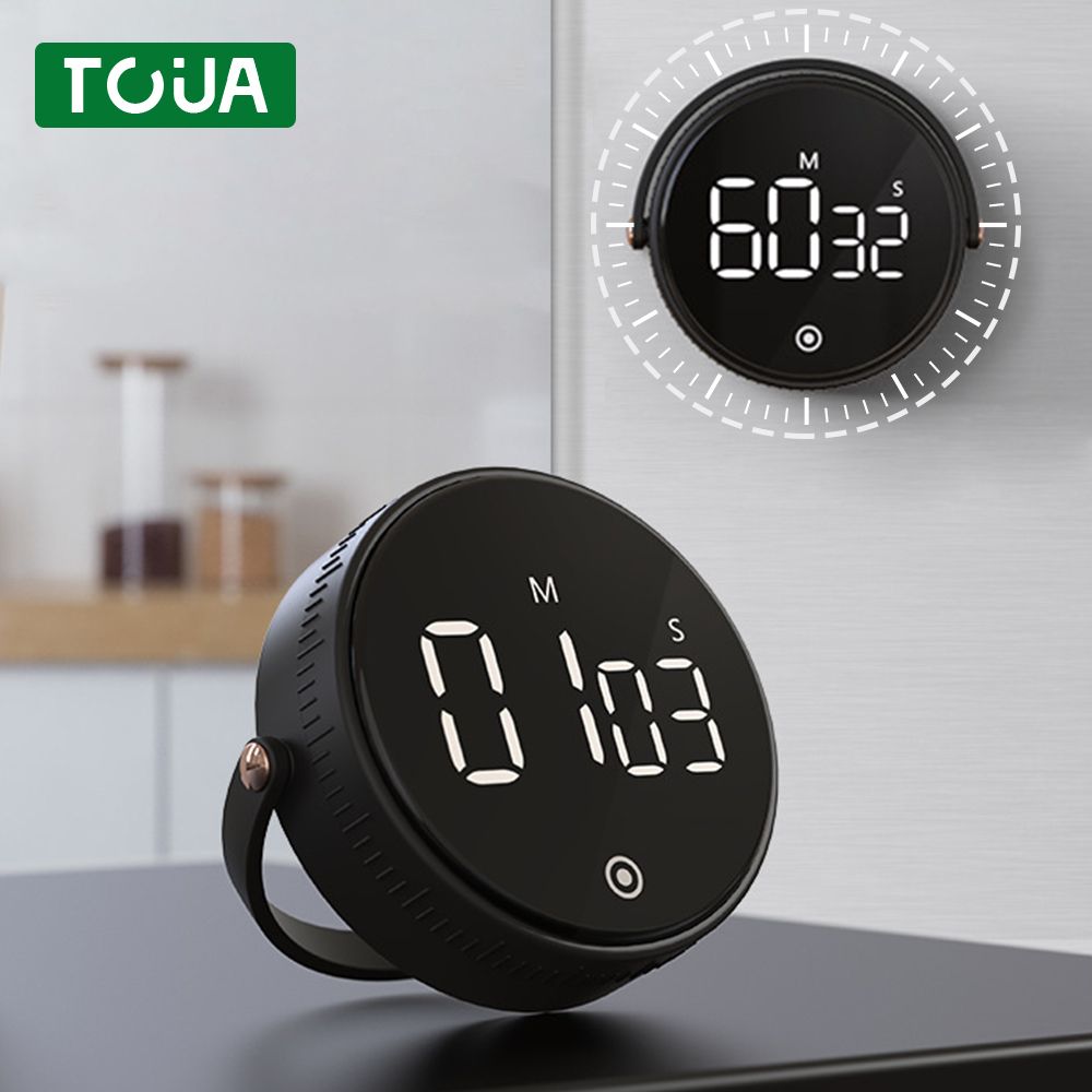 Rotary Digital Timer Cooking Kitchen Clock, LED Display, Magnetic