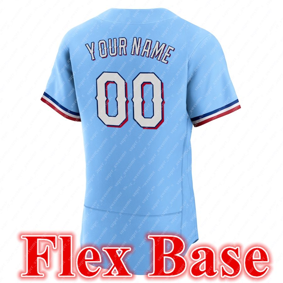 light blue flex base with sleeve patch