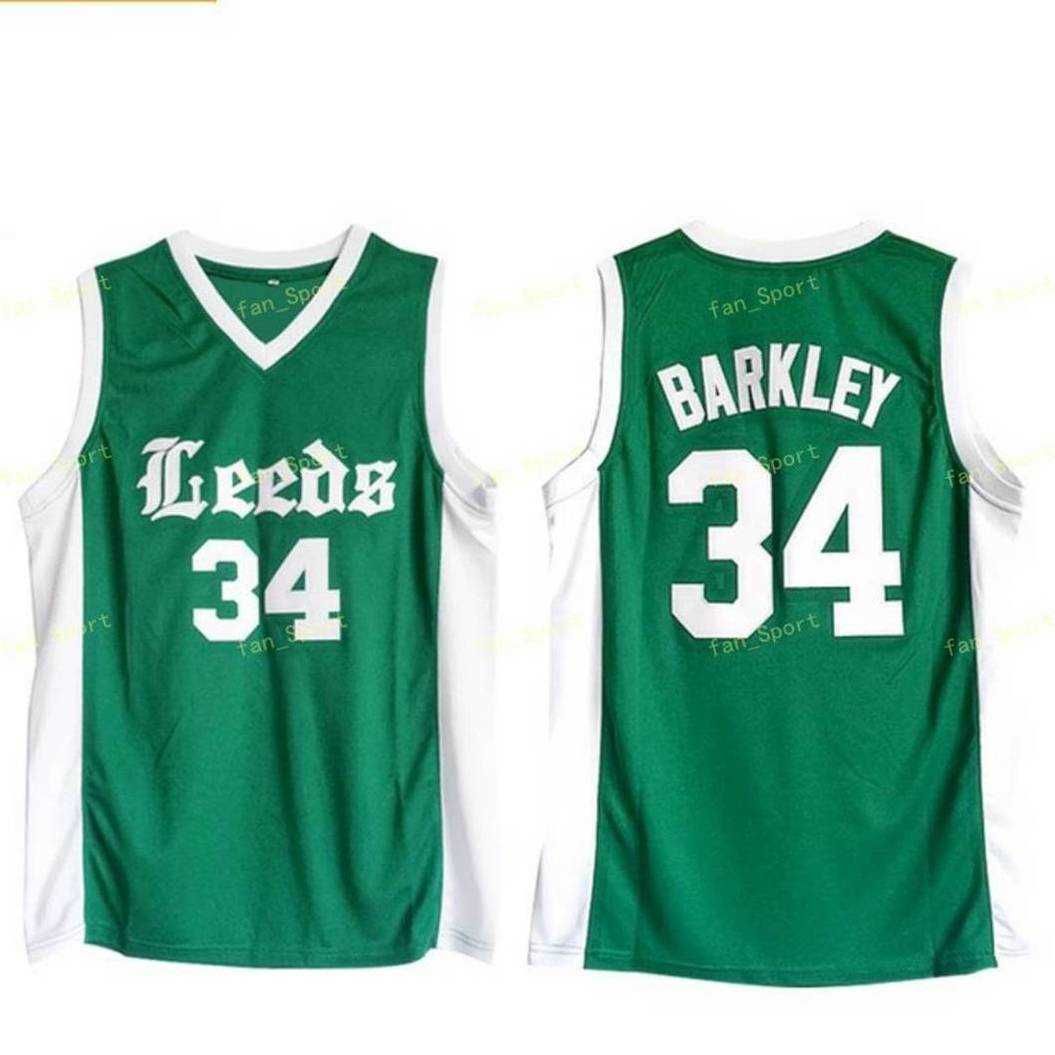 Your Team Men's Basketball Jersey #34 Charles Barkley Stitched High School Sports Jersey, Size: 2XL, Green