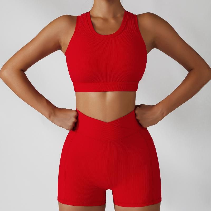 Shorts de colete vermelho