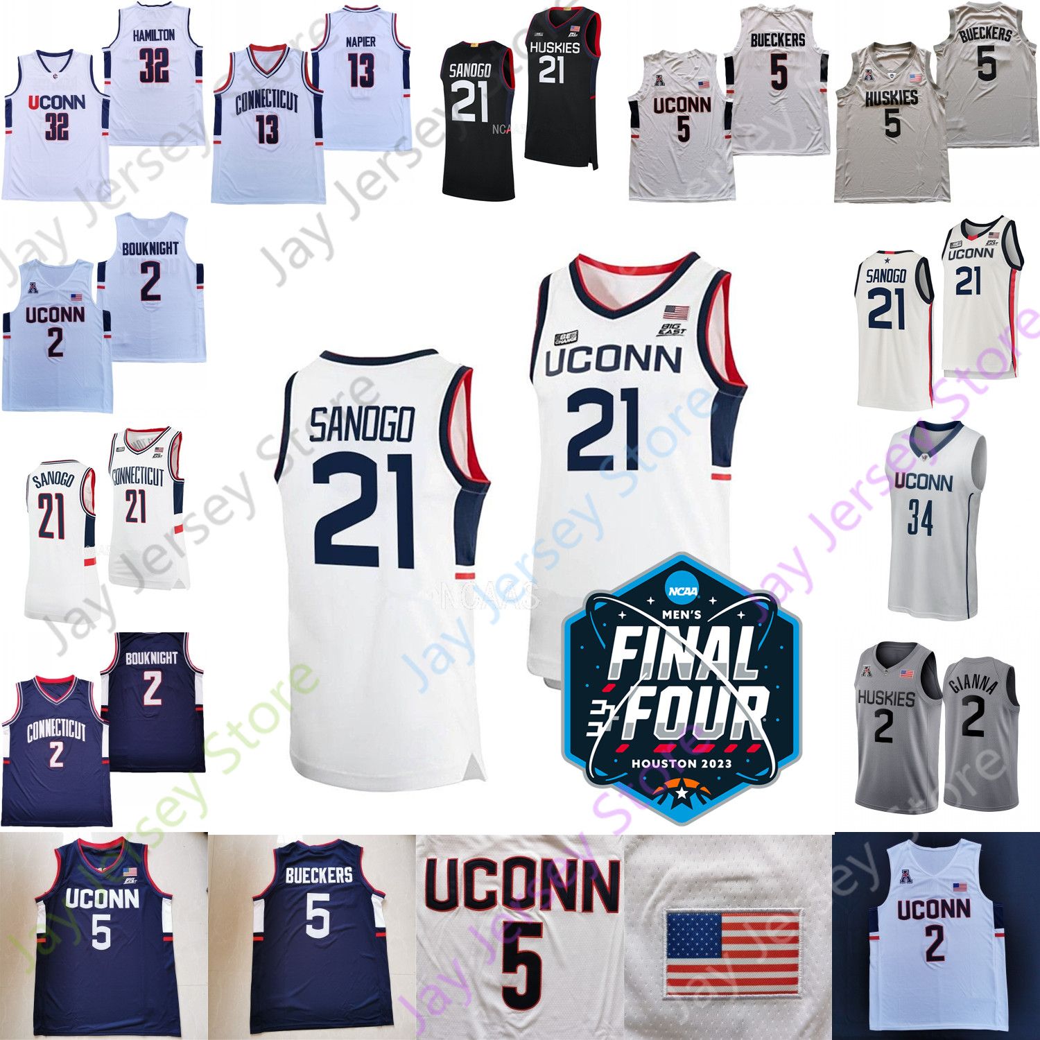 Alex karaban Jersey UConn Huskies College Basketball 2023 NCAA Final Four Black #11