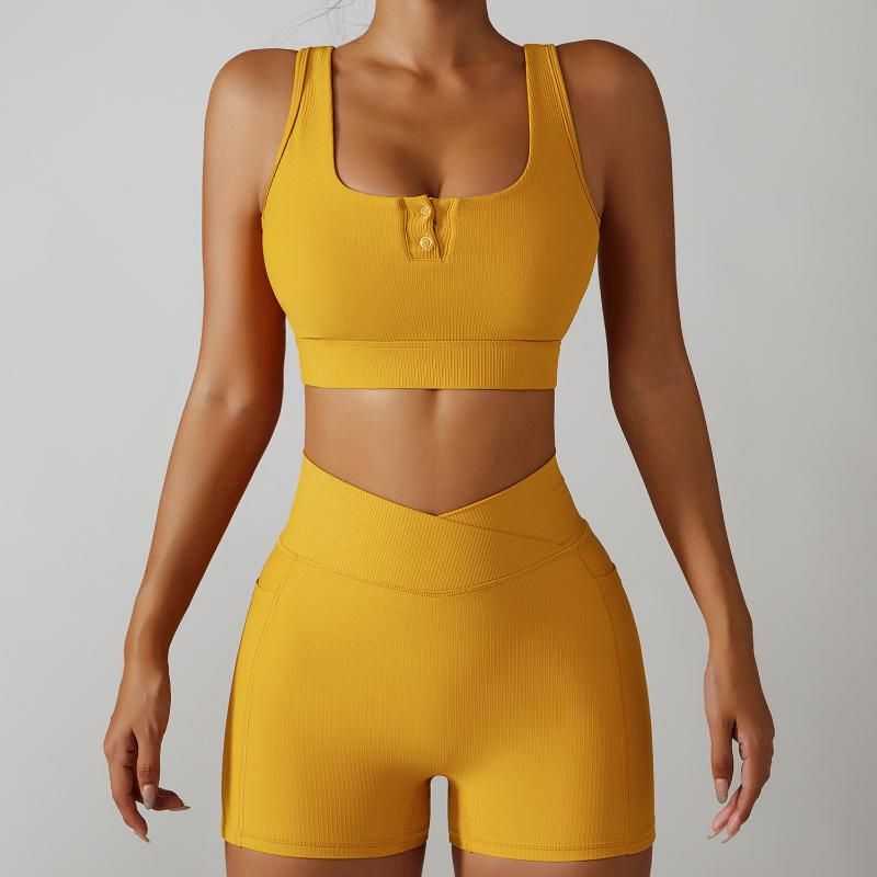 shorts de sutiã amarelo