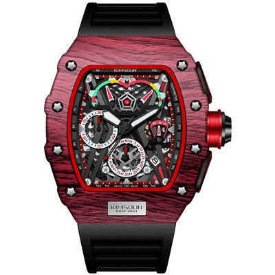 rm50 red shell black belt quartz watch