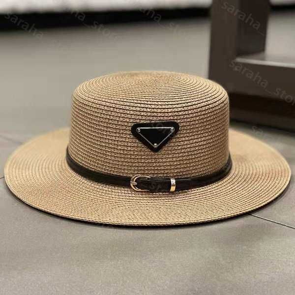 Cappello di paglia Khaki Cintura nera