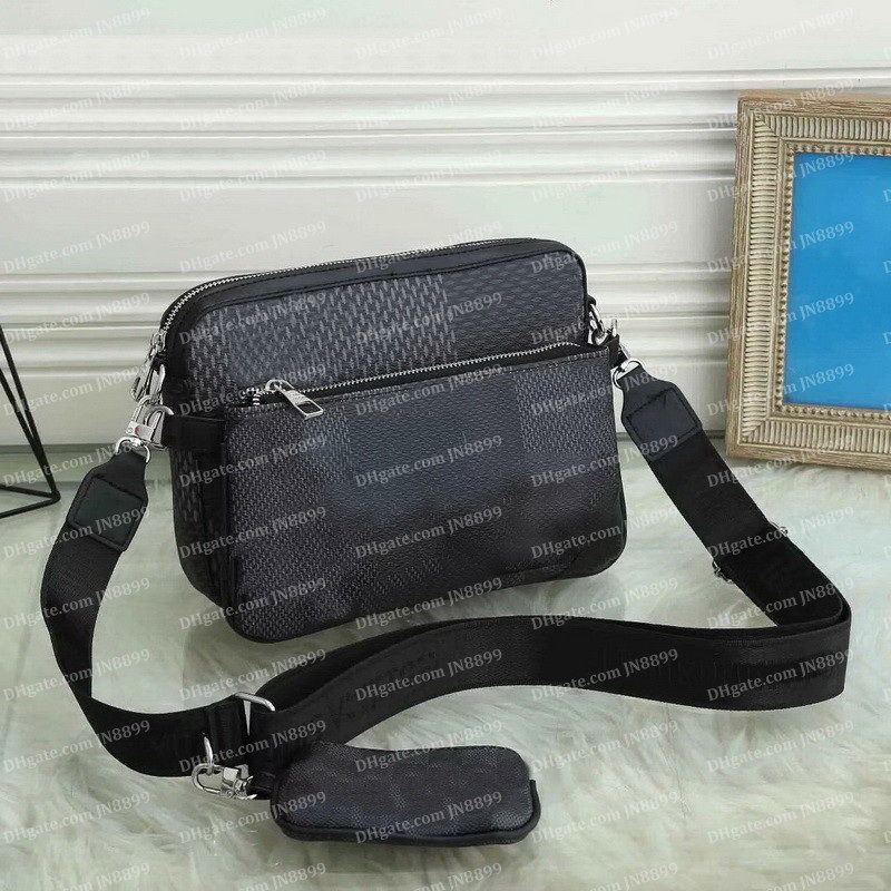 Designer Bags Set Men Shoulder Bag Classic Luxury Black Plaid