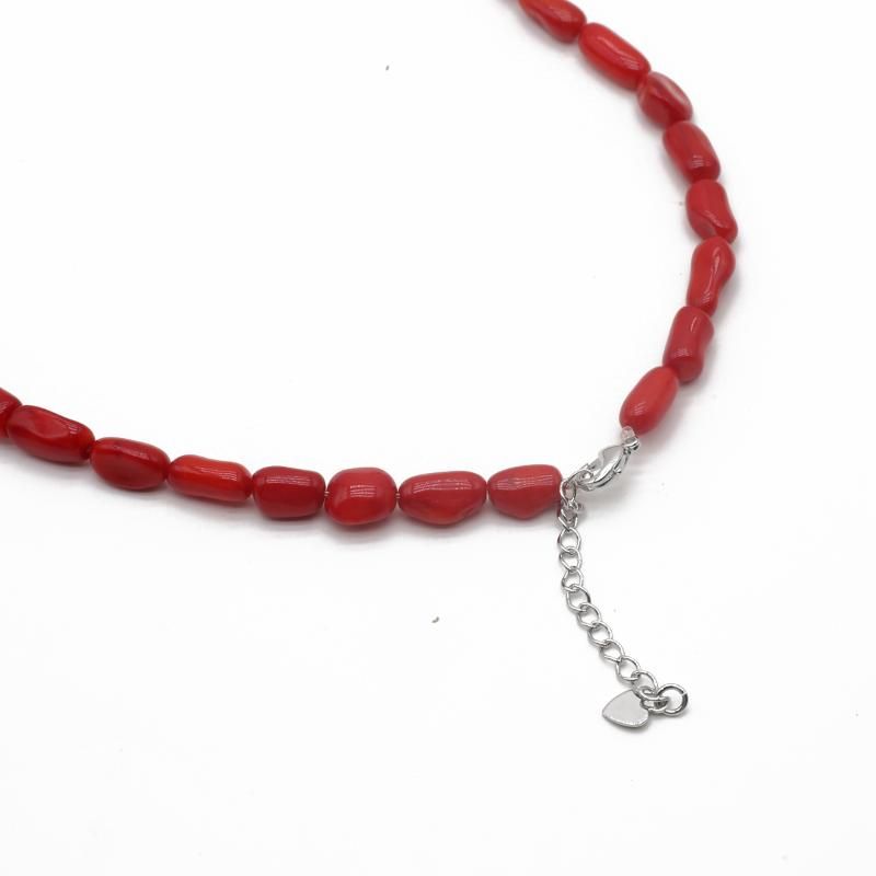 Catene da donna forma irregolare collana di perline di corallo rosso energia Reiki gioielli per fai da te creazione braccialetto artigianato regalo 1 pz_voghion.com