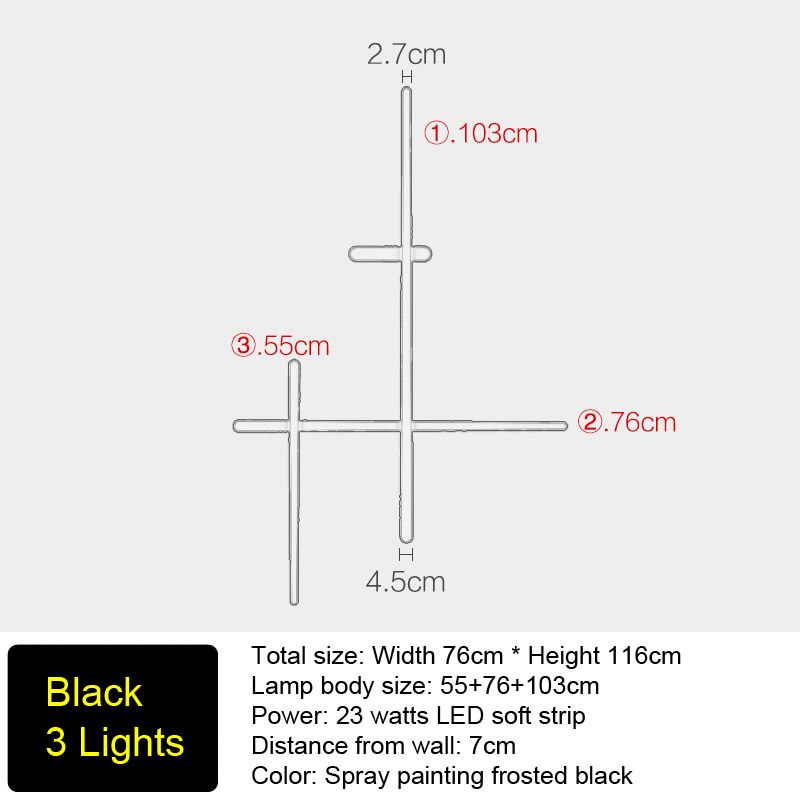 3 Lights Black Warm White (2700-3500k)