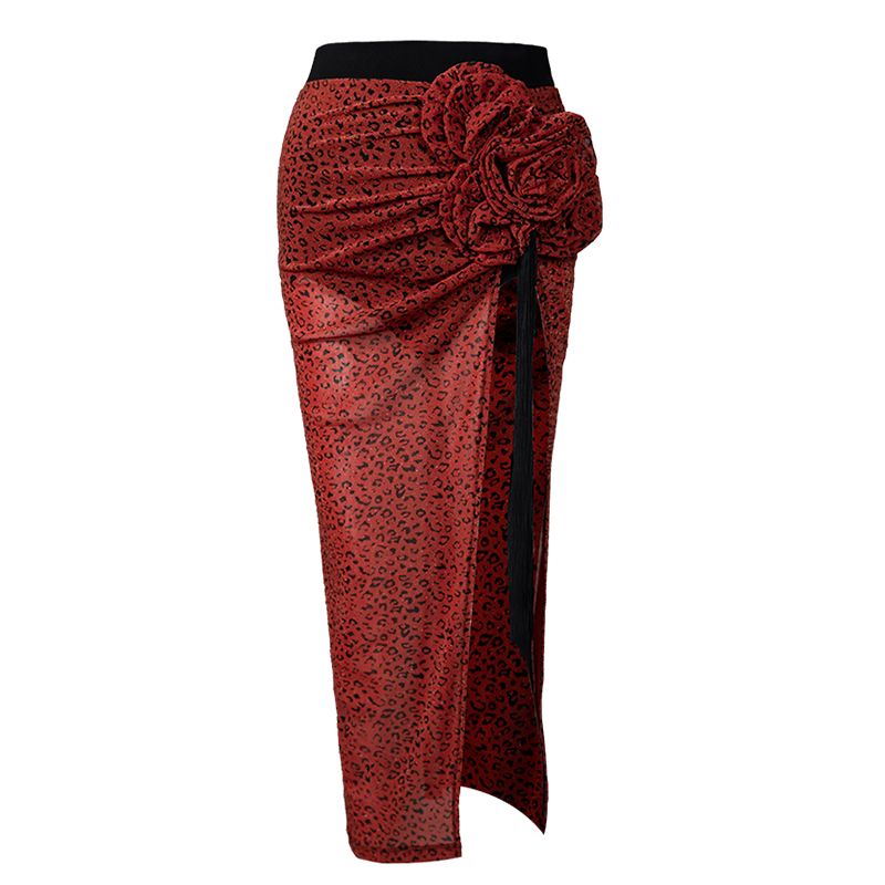 Red Leopard Skirt
