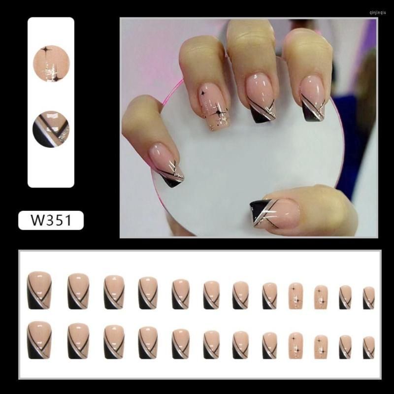 Black Triangle Tip Nails