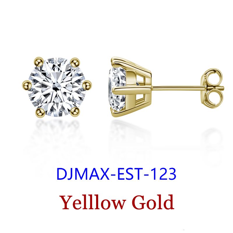 EST-123-Yellow Gold-0.5ct（5mm）x 2pcs-Box