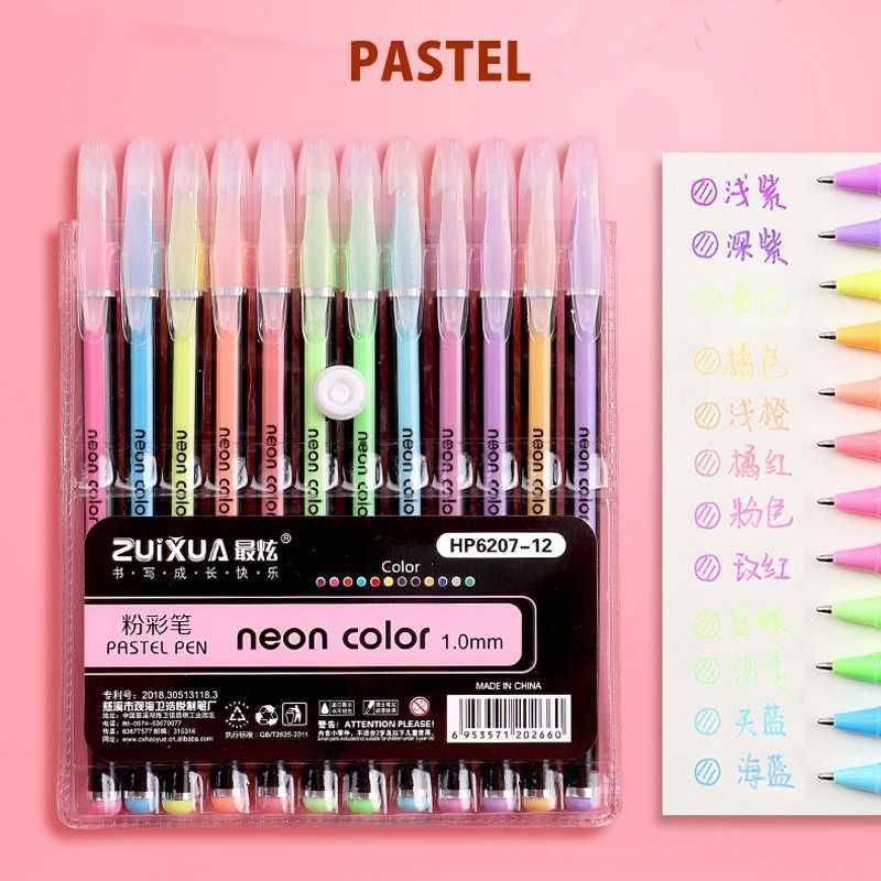 12 pcs Pastel stylo