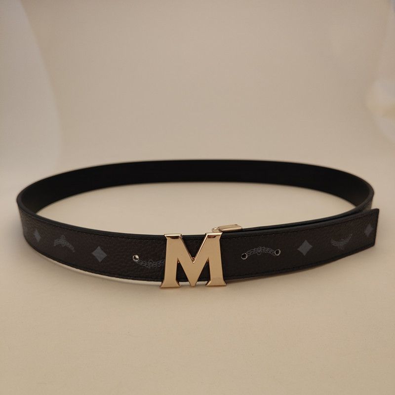 Gold buckle + printed black belt width 3