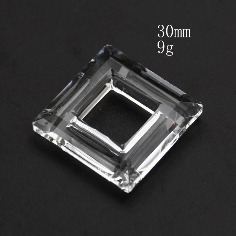 2 st Square Crystal 30mm transparent