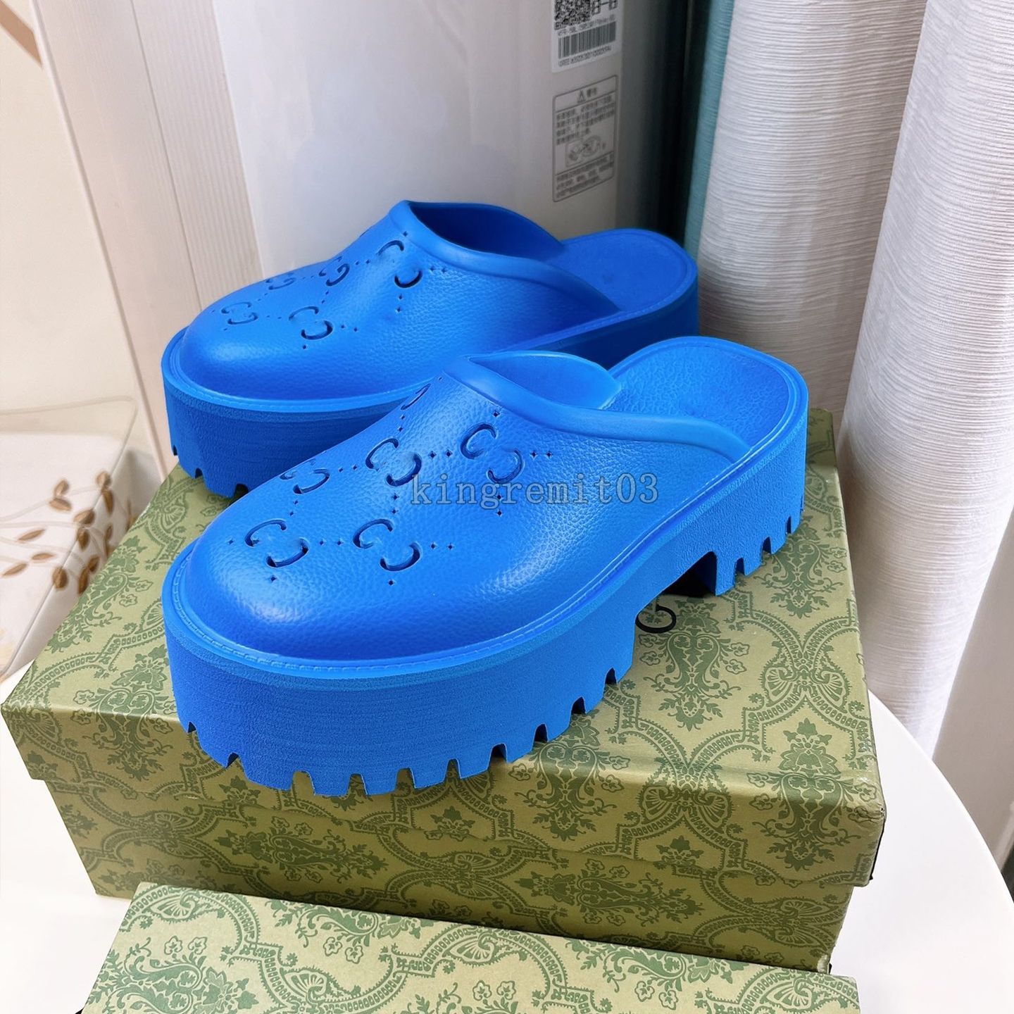Designer Slippers Women Platform Perforated G Sandals Shoes Foam Sandal