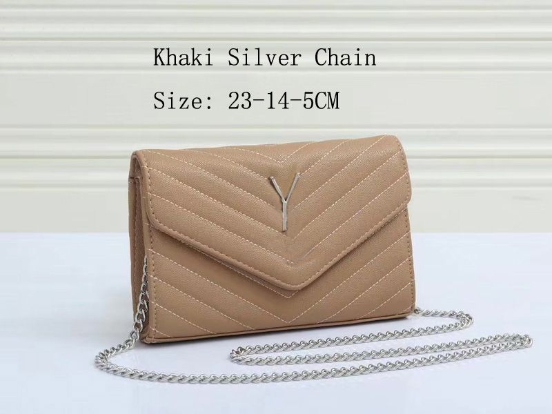 Khaki Silver Chain