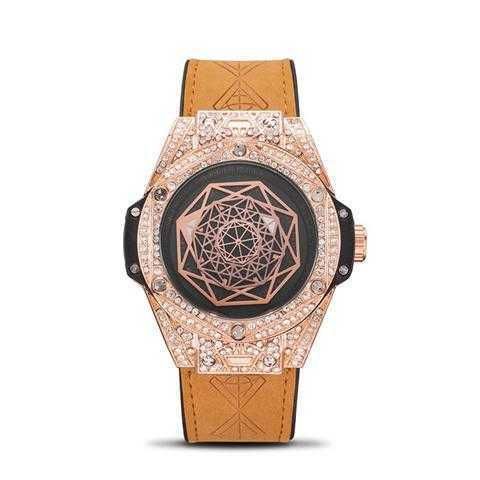 diamond inlaid rose gold shell brown