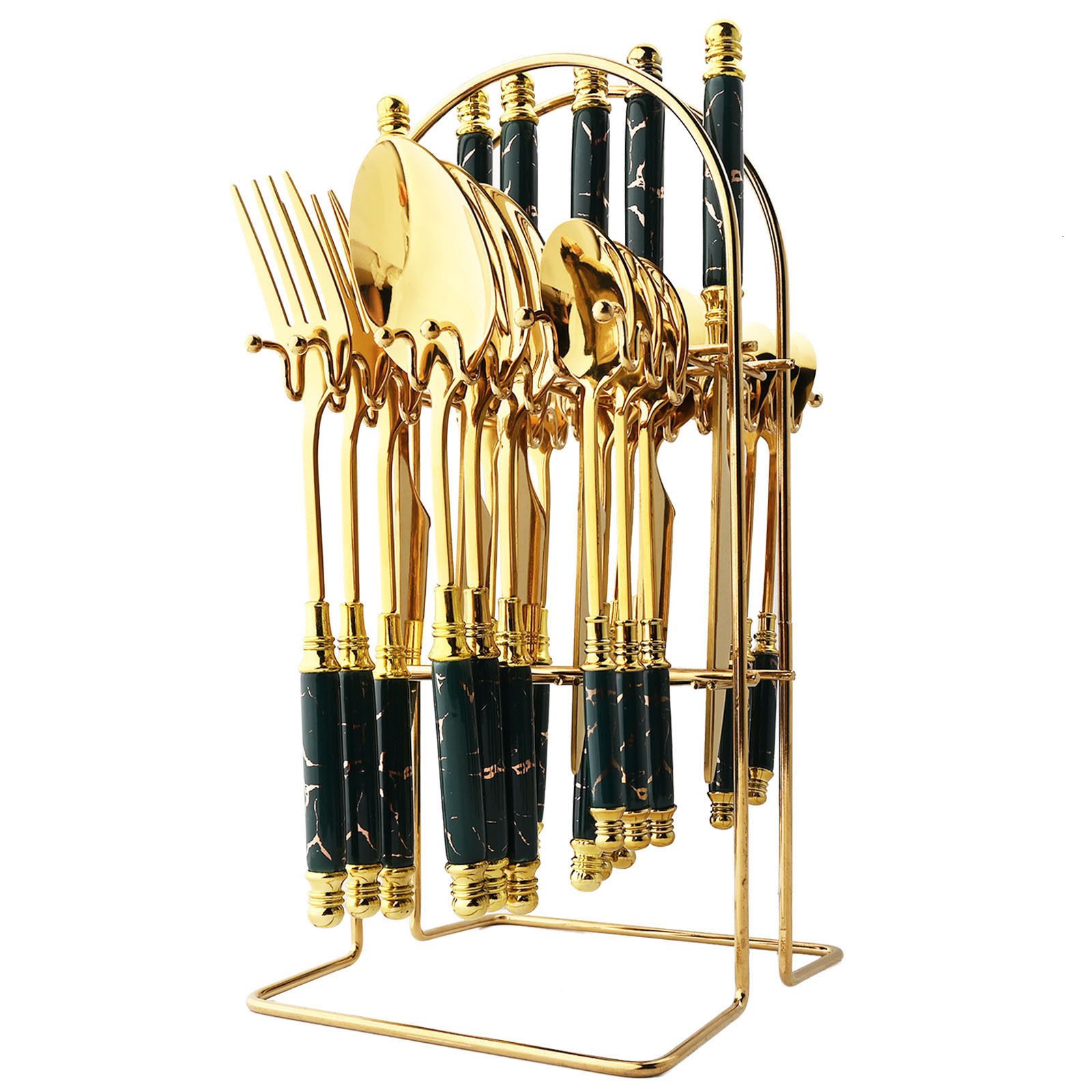 24 piece green gold rack