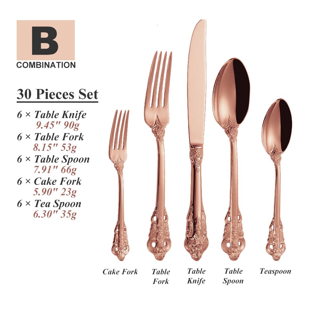 30pcs b rose gold