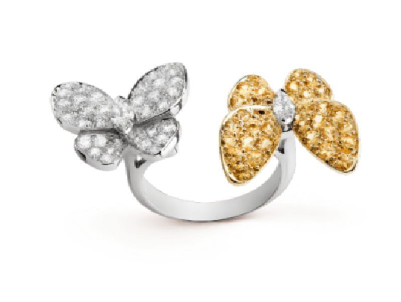 Butterfly (white+yellow silver)