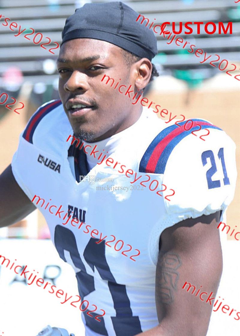NKosi Perry Jaleel McRae FAU Owls Football Jersey Malcolm Lamar Morven