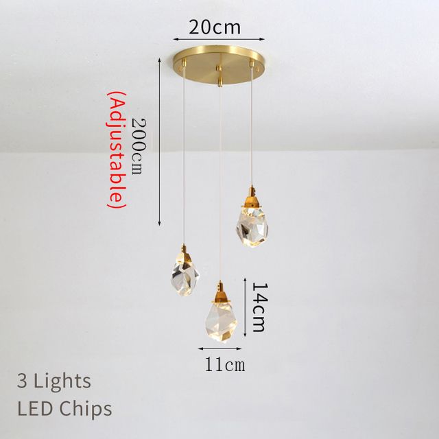 Dia20cm 3 luces latón no dimm caliente