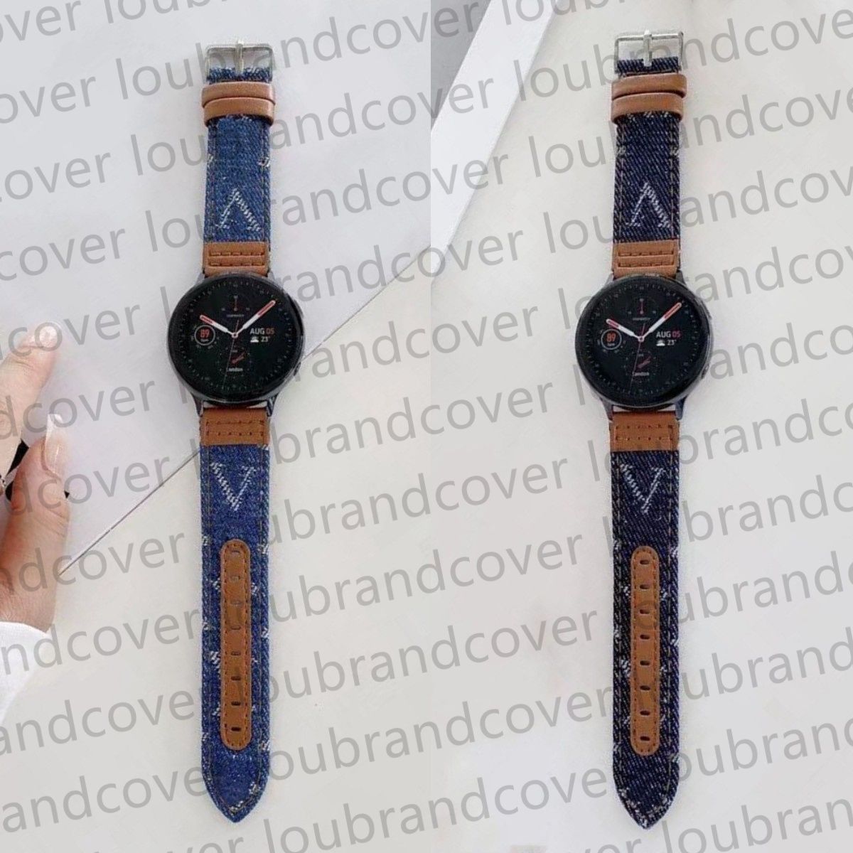 20mm 22mm Designer Denim Watch Band For Samsung Galaxy Watch 5 4