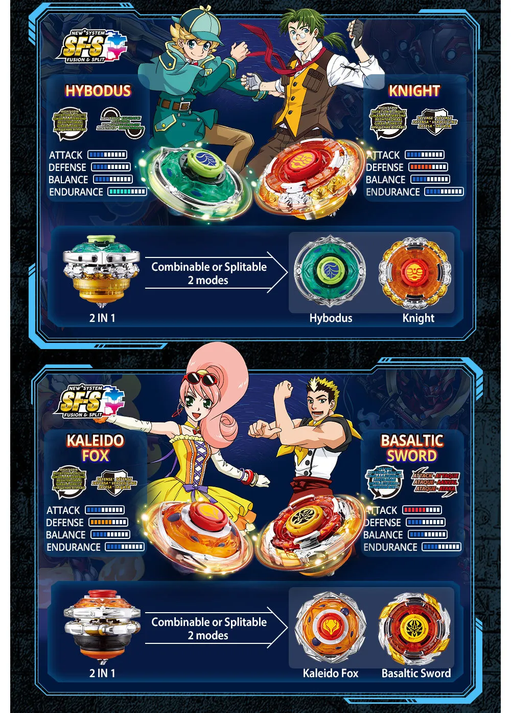 Beyblades Arena Nado 3 Série Split Original Gyro Battle Battle Set