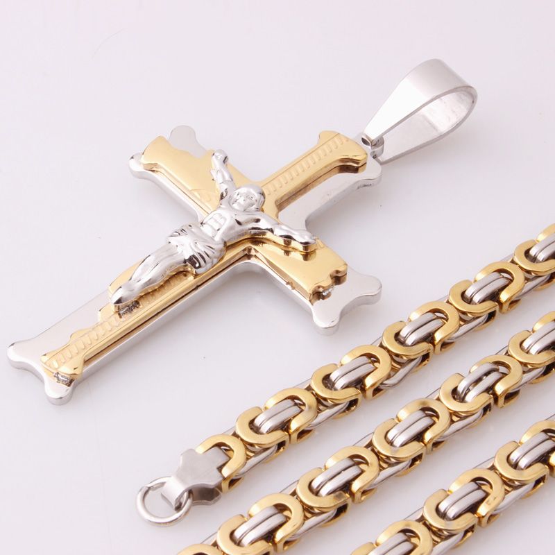 croce in oro argento senza catena