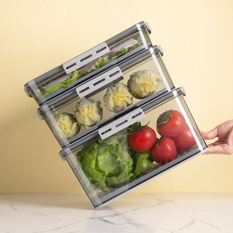 フードセーバーストレージコンテナ冷蔵庫ボックス冷蔵庫オーガナイザー新鮮な野菜のフルーツボックスドレンバスケットパントリーキッチン230331を￥2,437  DHgate