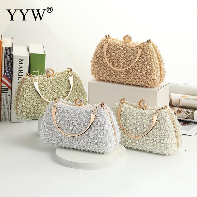 Women Luxury Pearl Clutch Bag Purse Evening Bag Hand Bag Pouch For Party  Wedding