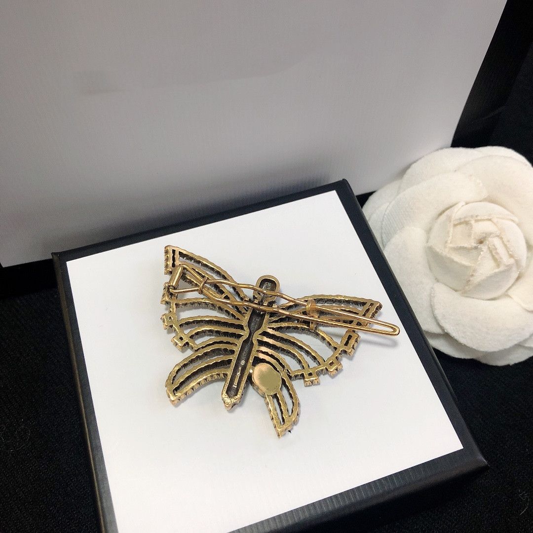 1pc Design Pleated Diamond Butterfly Brooch Fashion High Level