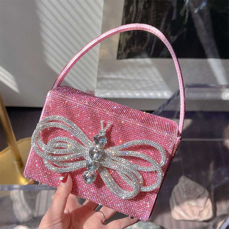 Luxury Glitter Square Box Women's Handbag Shiny Rhinestone Diamond