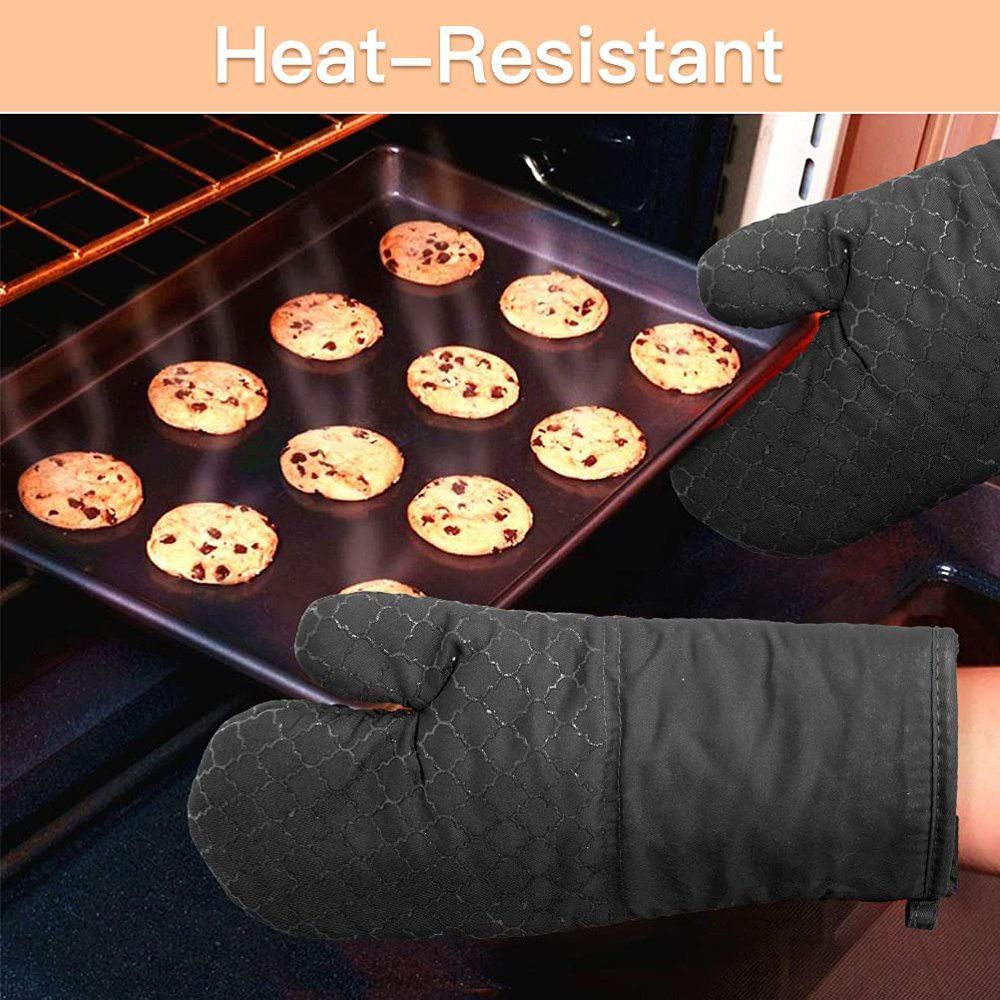 6Pcs Black Cotton Pot Holders Heat Resistant Baking Loop Hot