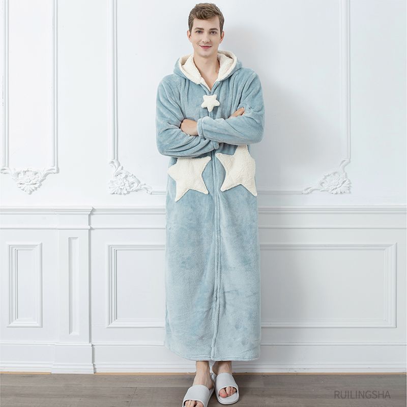 Mannen Star Robe Blue