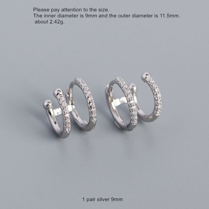 1 paire d'argent 9mm