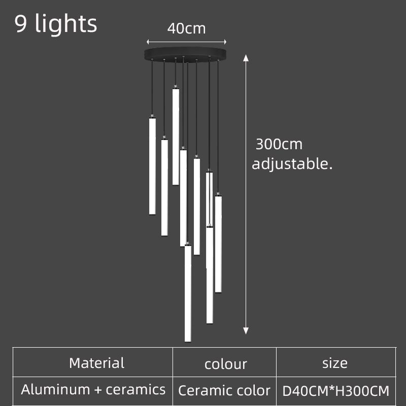 9 lumières lumière blanche